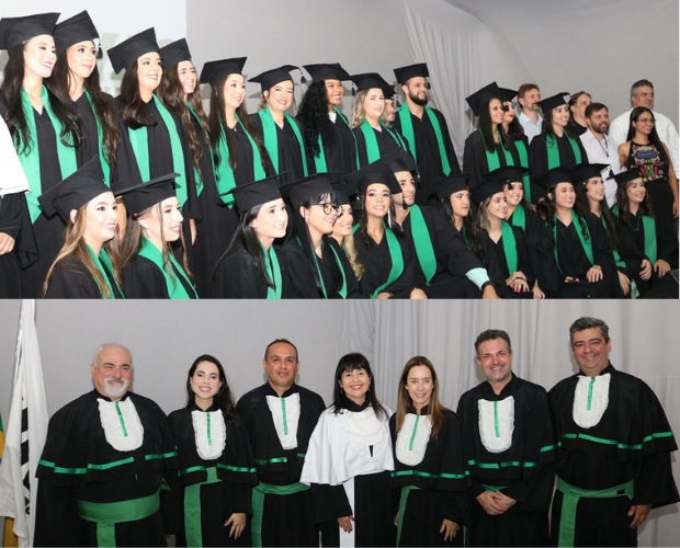 Colao de Grau do Curso de Fisioterapia  realizada em clima de gratido na Univs